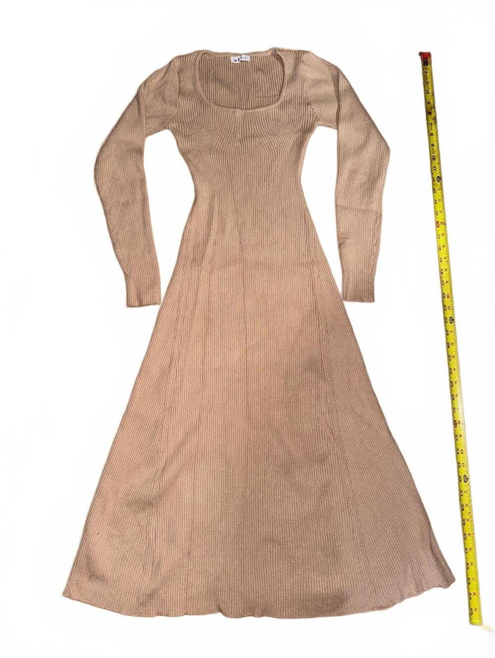 in loom Women's Long Sleeve Ribbed Knit Dress Small